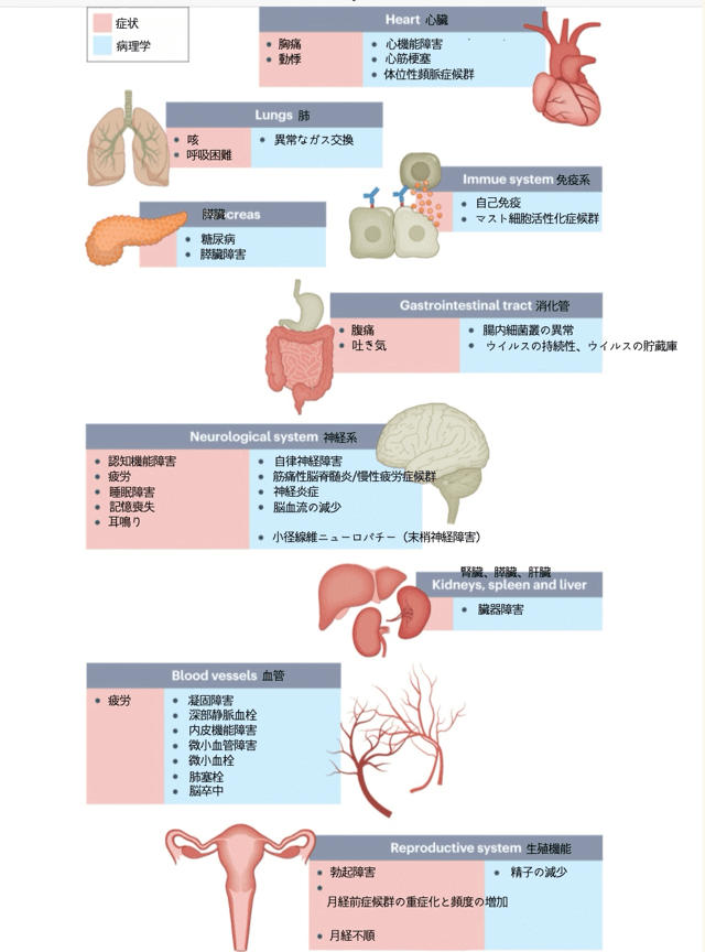 コロナ後遺症でみられる症状